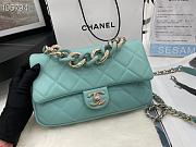 Chanel Small Flap Bag Large Chain Mint Lambskin AS1353 size 16x24x6 cm - 1