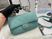 Chanel Small Flap Bag Large Chain Mint Lambskin AS1353 size 16x24x6 cm - 5