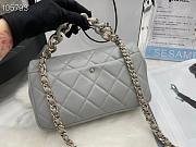 Chanel Small Flap Bag Large Chain Grey Lambskin AS1353 size 16x24x6 cm - 3
