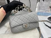 Chanel Small Flap Bag Large Chain Grey Lambskin AS1353 size 16x24x6 cm - 2