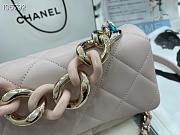 Chanel Small Flap Bag Large Chain Light Pink Lambskin AS1353 size 16x24x6 cm - 3