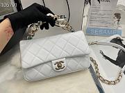 Chanel Small Flap Bag Large Chain White Lambskin AS1353 size 16x24x6 cm - 6