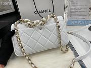 Chanel Small Flap Bag Large Chain White Lambskin AS1353 size 16x24x6 cm - 5