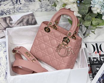 Dior Lady my ABCDIOR bag pink cannage lambskin M8013 20cm