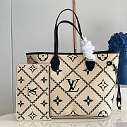 LV Neverfull MM stitched motif creme M46039 31cm - 1