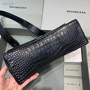 Balenciaga Hourglass crocodile leather shoulder bag in black 12801180 29cm - 3
