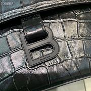 Balenciaga Hourglass crocodile leather shoulder bag in black 12801180 29cm - 2