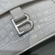 Balenciaga Hourglass crocodile leather shoulder bag in white 12801180 29cm - 3