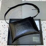 Balenciaga Hourglass crocodile leather shoulder bag in black 13801280 32cm - 6