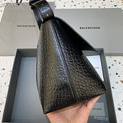 Balenciaga Hourglass crocodile leather shoulder bag in black 13801280 32cm - 4