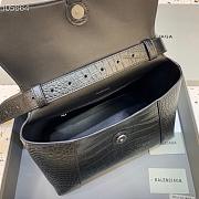 Balenciaga Hourglass crocodile leather shoulder bag in black 13801280 32cm - 3
