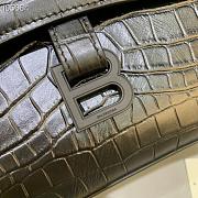 Balenciaga Hourglass crocodile leather shoulder bag in black 13801280 32cm - 2