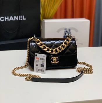 Chanel Cosmopolite flap bag black 91865 20cm