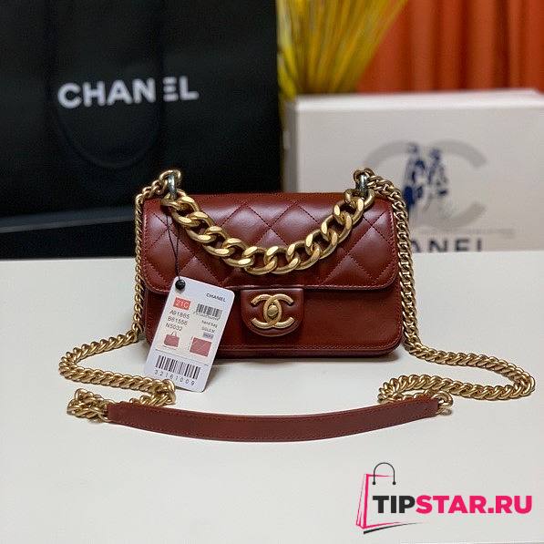 Chanel Cosmopolite flap bag red 91865 20cm - 1