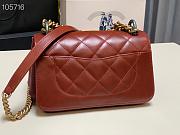 Chanel Cosmopolite flap bag red 91865 20cm - 6