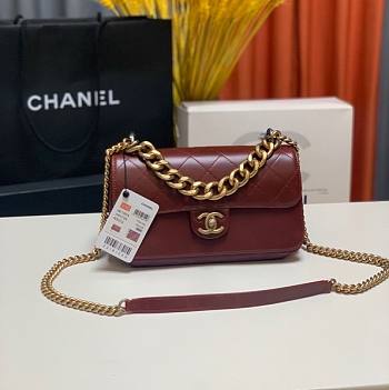 Chanel Cosmopolite flap bag red 91864 24cm