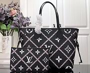 LV Neverfull MM stitched motif black M46040 31cm - 1