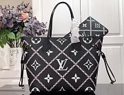 LV Neverfull MM stitched motif black M46040 31cm - 4