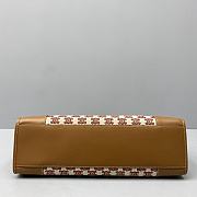 Celine Horizontal cabas in textile with triomphe embroidery fox red 60117 43cm - 6