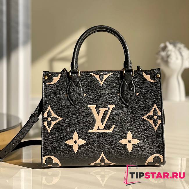 LV OnTheGo PM bicolor monogram empreinte leather black/beige M45659 25cm - 1