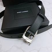 Saint Laurent Celtic Black Leather Belt - 3cm - 5