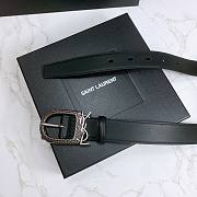 Saint Laurent Celtic Black Leather Belt - 3cm - 3