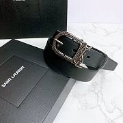 Saint Laurent Celtic Black Leather Belt - 3cm - 2