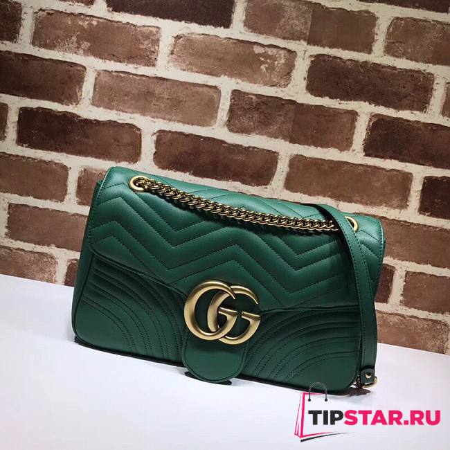 GUCCI Marmont medium matelassé Green shoulder bag - 443496 - 31x19x7cm - 1