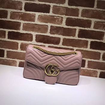 Gucci Marmont medium matelassé Dusty Pink shoulder bag - 443496 - 31x19x7cm
