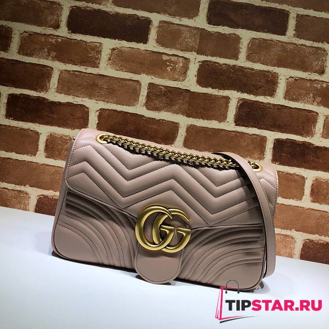 Gucci Marmont medium matelassé beige shoulder bag - 443496 - 31x19x7cm - 1