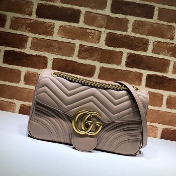 Gucci Marmont medium matelassé beige shoulder bag - 443496 - 31x19x7cm
