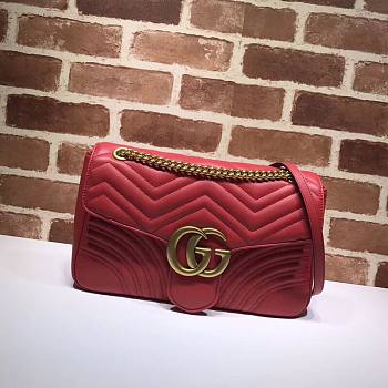Gucci Marmont medium matelassé red shoulder bag - 443496 - 31x19x7cm
