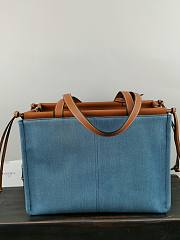 Loewe Cushion Large Canvas Tote Bag Denim 35-27-19cm - 5