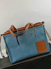 Loewe Cushion Large Canvas Tote Bag Denim 35-27-19cm - 4