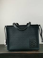 Loewe Small Cushion Tote in Anagram jacquard and calfskin black 35x27x19cm - 1