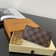 LV KEY POUCH DAMIER EBENE CANCAS N62658 12x7x1.5cm - 1