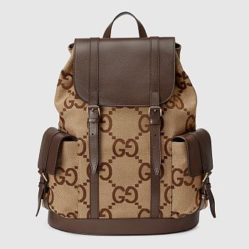 Gucci Backpack with jumbo GG Brown leather trim - 678829 - 34x42x16cm