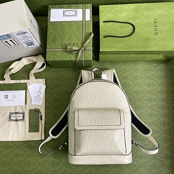 Gucci white embossed leather backpack - 658579 - 27×37×13cm