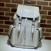 Gucci white embossed leather backpack - 625770 - 34x41x12cm - 1