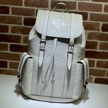 Gucci white embossed leather backpack - 625770 - 34x41x12cm
