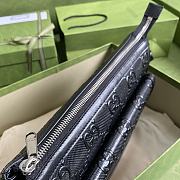 Gucci black embossed leather messenger bag - 658565 - 29×22×9.5cm - 6