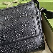 Gucci black embossed leather messenger bag - 658565 - 29×22×9.5cm - 5