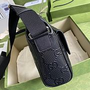 Gucci black embossed leather messenger bag - 658565 - 29×22×9.5cm - 4