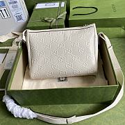 Gucci white embossed leather messenger bag - 658565 - 29×22×9.5cm - 2