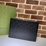 Gucci Black GG embossed leather pouch - 646449 - 34x24x4cm - 5