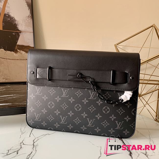 LV POCHETTE STEAMER MONOGRAM ECLIPSE - M80107 - 32x22x4cm - 1