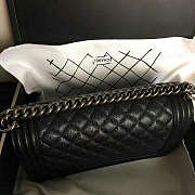 Chanel Medium Quilted Caviar Black Silver A13043  - 4