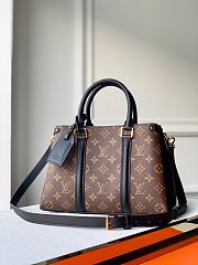 LV SOUFFLOT BB MONOGRAM CANVAS/ NOIR COLORED LEATHER - M44898 - 29x19x10cm - 1