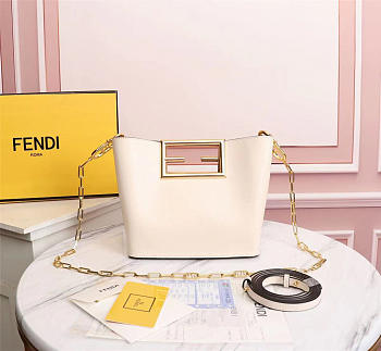 Fendi Way Small White leather bag - 8BS054 - 20x10x17.5cm