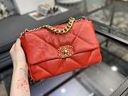 CHANEL 19 HANDBAG CALFSKIN IN RED 26×16×9cm - 5